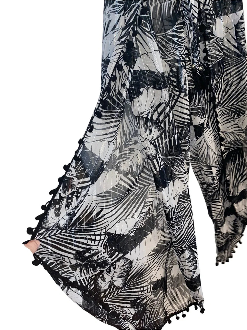 Club Z Wide Leg Beach Pant Sheer Cover Up Resortwear vacation poolside - Picture 6 of 10